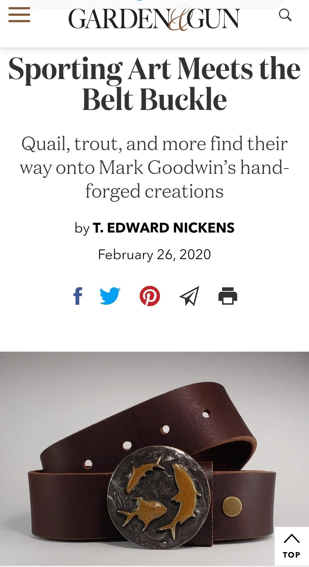 garden gun magazine tyger forge artisan buckles and belts