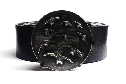 "All Set" Goose and Duck Belt Buckle Hand Embossed - TYGER FORGE - Mark Goodwin