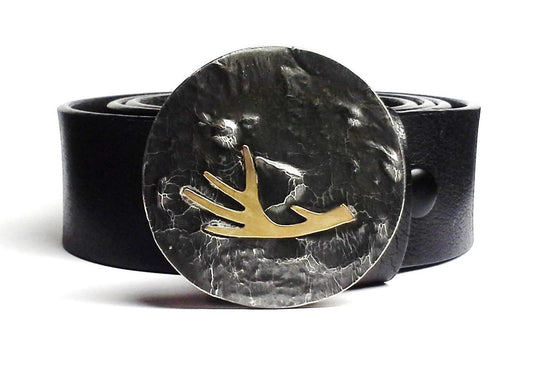 Deer Shed Antler Belt Buckle Hand Cut - TYGER FORGE - Mark Goodwin