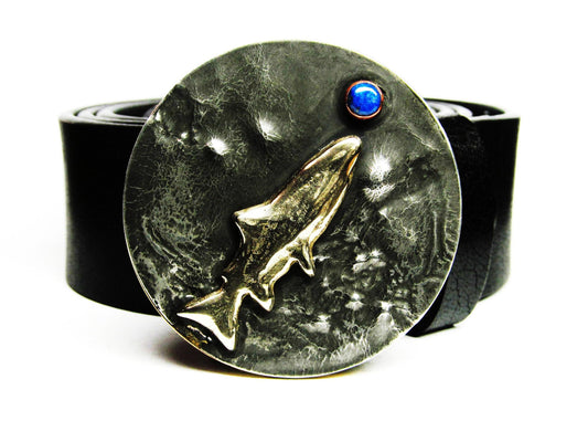"Having a Damsel For Dinner" Trout Belt Buckle - TYGER FORGE - Mark Goodwin