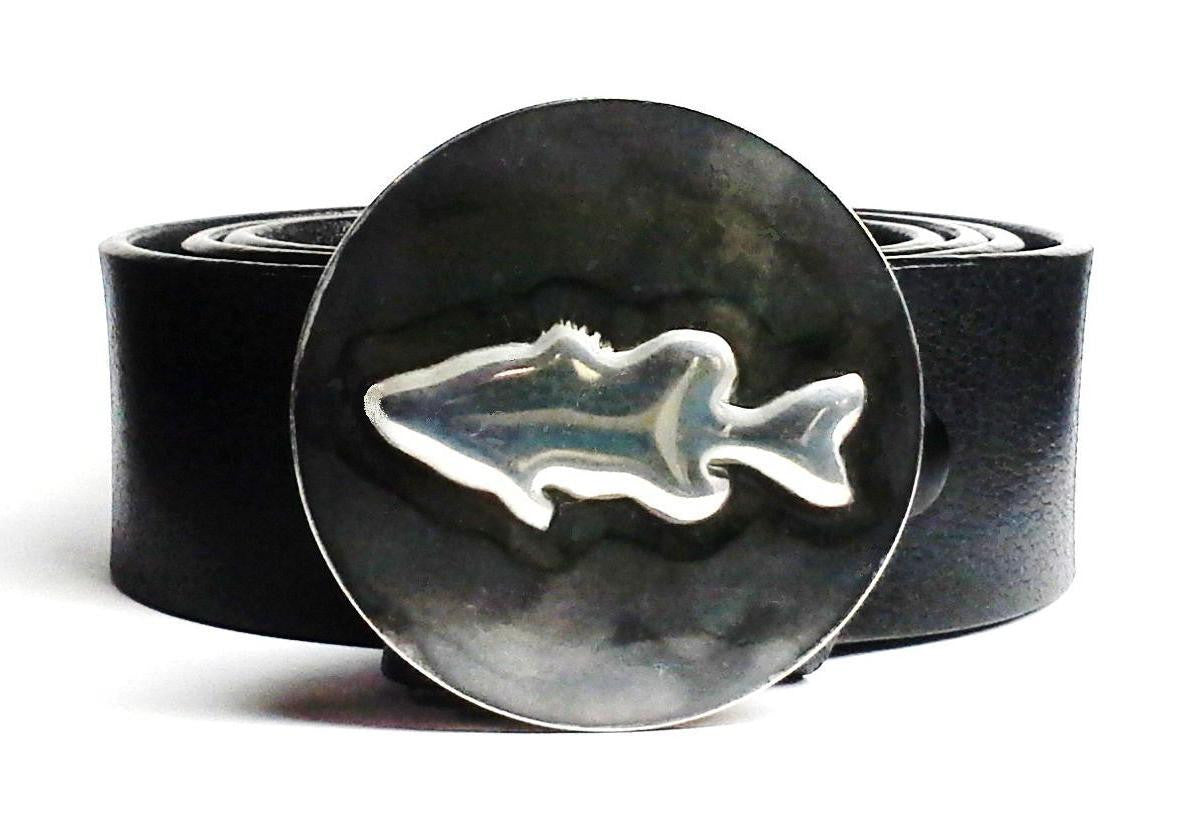 Bass Belt Buckle Hand Embossed - TYGER FORGE - Mark Goodwin